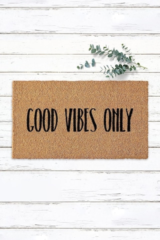 Good Vibes Only Ev Için Koko Paspas Kapı Önü Paspası Dekor Halı Kıl Paspas Ev Paspası Tekrenk