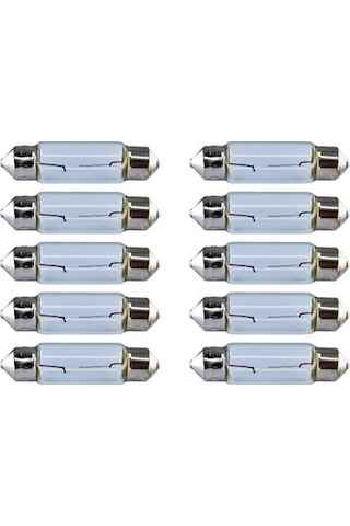 10 Adet 12V 5W Sofit Ampul 39 mm X 10 mm