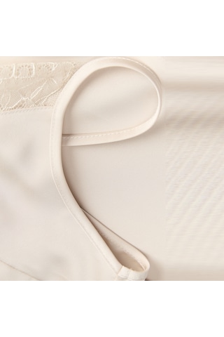 Jack & Jones Kadin V Yaka Saten Dokulu Üst - Vima - 12301543 Antique White