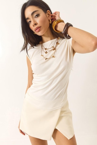 Shade Kadın Drape Detaylı Soft Touch Esnek Viskon Bluz 4019 60284038 - Ekru