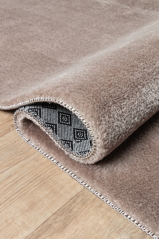 Vl Yuvarlak Comfort Ponpon Saçaklı Peluş Post Halı Kahverengi Halı Kahverengi Overloklu Oval