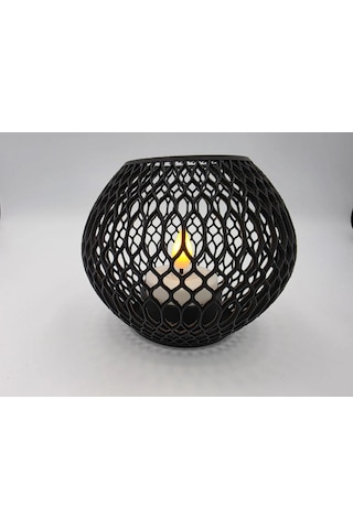 Dekoratif Tealight Mumluk Geometrik Desenli Gölge Efektli