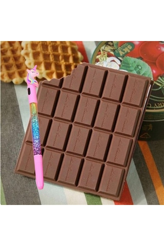 Kokulu Çikolata Defter Ve Unicorn Temalı Işıklı Sulu Pullu Kalem