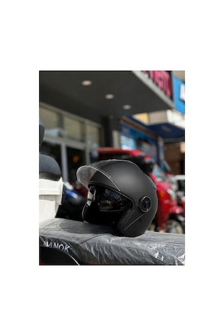 Güneş Vizörlü Kask - Telefon Tutucu Ve Buff Siyah