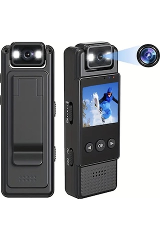 1080p Mini Aksiyon Kamerası Gece Görüşlü, 180 Dönebilir Lensli, Döngü Kayıtlı Kompakt Spor Kamera Çok Renkli