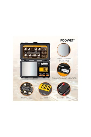 Willowhaven Fodwet 0.01g Hassas Terazi Kalibrasyon Ağırlıklı 200g/0.01g Cep Tipi Laboratuvar Kuyumcu Terazisi
