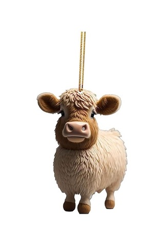 Lijinxu İnek Yılbaşı Ağacı Süslemeleri Ev Fotoğraf Sahne Oturma Odası İnek Araba Kolye Tarzı J