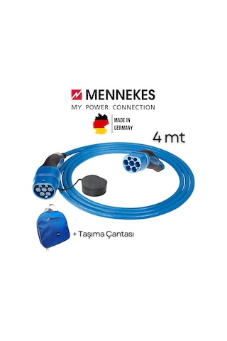 Mennekes 36213 22KW Tip2 4 M Elektrikli Araç Ara Şarj Kablosu