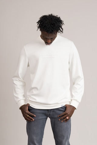 Slimfit Modal Kumaş Baharlık Sıfır Yaka Likralı Sweatshirt Beyaz