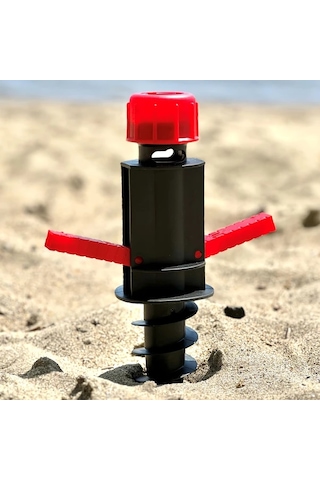 Elmpaly Kırmızı Plaj Şemsiyesi Rüzgar Çapası 360 Dönüş Önleyici Taşınabilir Kurulum