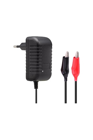 Weko 14.4 Volt 1 Amper Krokodil Uçlu Adaptör Akü Şarj Cihazı Aleti Kuru Asit Jel Aküde Kullanılır 14.4v-1a