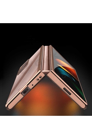 Samsung Uyumlu Galaxy Z Fold 2 Kılıf Zore Kıpta Kapak Rose Gold
