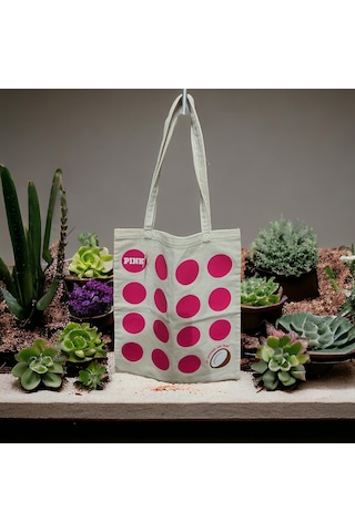 Victoria Secret Pink Yumuşak Keten Plaj Ve Gezi Çantası Vintage Orjinal Boy Fuşya - Beyaz