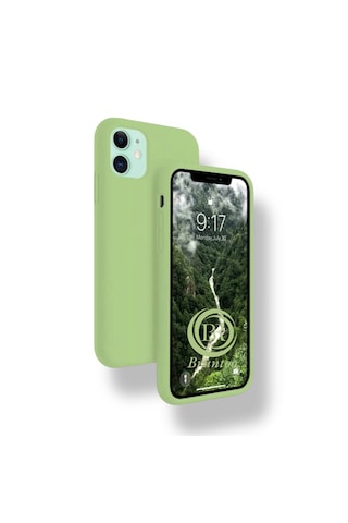 Apple Uyumlu iPhone 11 Kılıf Yumuşak Silikon İçi Kadife Lansman Kapak . Fıstık Yeşil