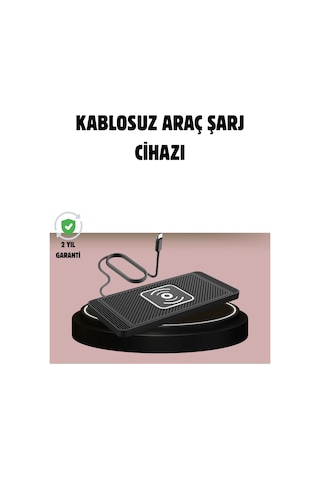 Mey İthalat Manyetik Kablosuz Araç Şarj Cihazı Hızlı Şarj, Kaymaz Taban, Güvenli Kullanım