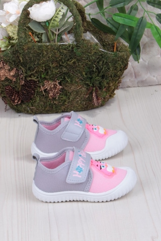 Fort 3356 Gz Kuş Figürlü Anaokulu Kreş Ev Kız Çocuk Keten Panduf Ayakkabı Pembe