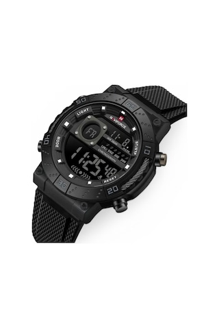 Naviforce Dijital Erkek Kol Saati Alarm Kronometre Siyah