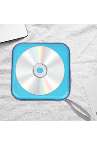 Suntek Cd Kutusu Dvd Saklama Taşıma Çantası Medya Açık Mavi