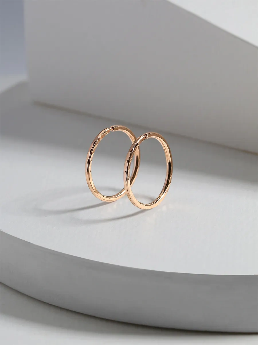 Serebro Rossii Platin Kaplamalı Doğal Elmas Taşlı Küpe 1.5 Cm Kesilmiş 4042643 Altın