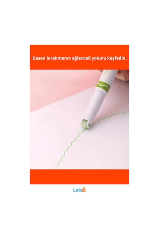 Renkli Motif Baskılı Eğlenceli 6'lı Kalem Seti Çok Renkli