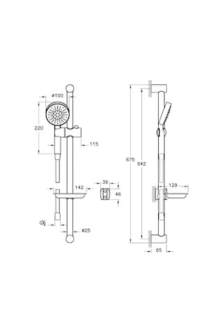 Artema A45693 Master 1F Sürgülü El Duşu Takımı Krom