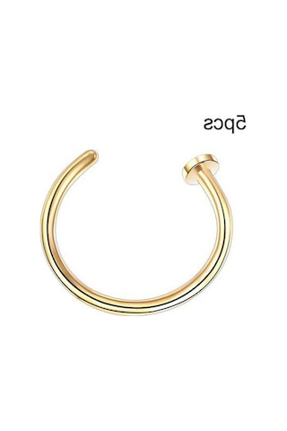 Flybuy Zımbası X Şeklinde Paslanmaz Küpe, Halkası Dudak Deliksiz Çelik C Burun Burun Boyut: Bandı Altın Adet 8+2 5 1.0 Mz Altın