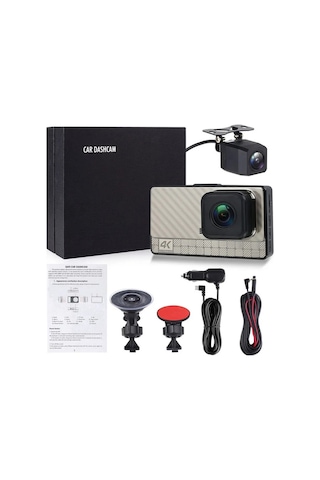 Araç İçi Kamera 2 Kameralı Uhd 4k+2k Ips Hd Ekran Wifi Li Gece Görüşlü Araç Kamerası Car Dvr Dashcam