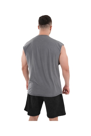 Kingsize Nutrition Kingsize Darksteel Antik Yıkamalı Kolsuz T-shirt Füme Füme