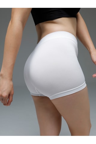 Moncorno Model Boxer Popo Şekillendirici İz Yapmayan Seamless Külot Beyaz Renk Beyaz