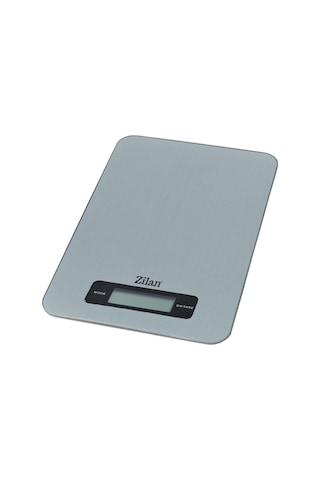 Zln9099 Inox Dijital Mutfak Tartısı 5 Kg Hassas Ölçüm Otomatik Kapanma Pil Dahil Gri
