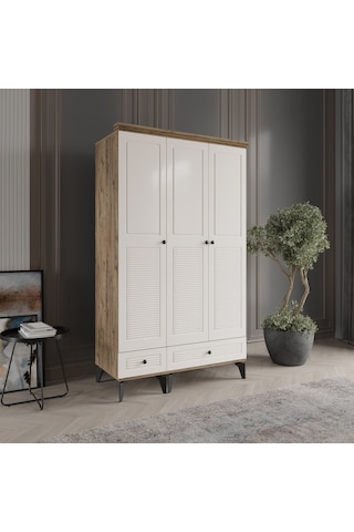 Beenal Nisa 3 Kapaklı Gardırop Dolap 120cm Atlantik Çam-Aytaşı