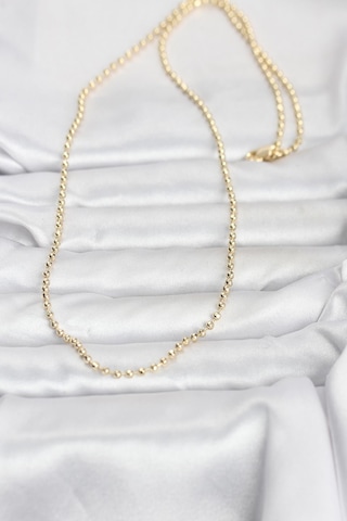 Cm 14k Gold Renk Top Zincirli Model 60 Cm Kadın Kolye Altın - Beyaz