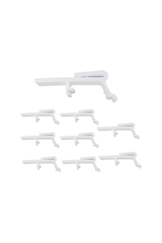 Hfambition Dikey Panjur Klipleri - 8'li Beyaz Plastik Perde Askısı Seti