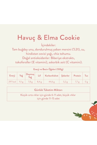 Kito Havuç & Elma Aromalı Medium Cookie 150 Gr