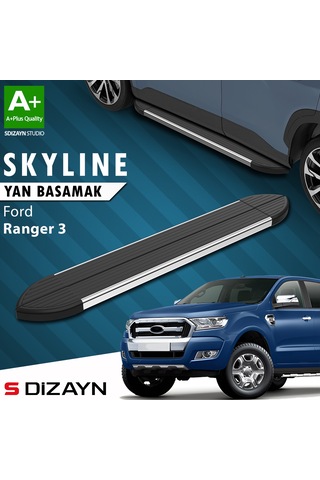 S-dizayn Ford Ranger 3 Skyline Krom Yan Basamak 203 Cm 2012-2022 A+ Kalite