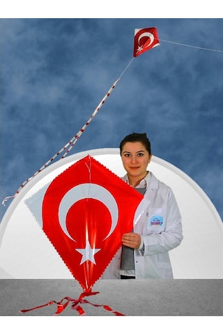 Naylon Elmas Uçurtma - Bayraklı - Orta Boy