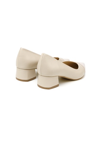 Topuklu/ Stiletto Kadın Rc-4006 Deriden Krem Krem