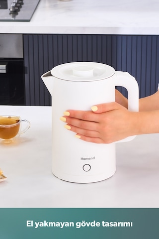 Homend Heatrow Cool Touch 1618h Çift Duvarlı Sessiz Xl Su Isıtıcısı Kettle