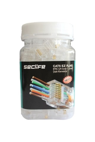 Seclife Snw-7025p Cat6 8p8c Çift Sıralı 100 Ad. Rj45 Konnektör