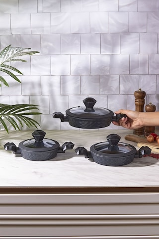 Karaca  Biodiamond Antibakteriyel Kulp İndüksiyon Tabanlı 6 Parça Sahan Seti