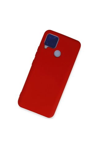 Newface - 220 - Realme C15 Kılıf Nano İçi Kadife Silikon - Csmo-tex - - Kırmızı