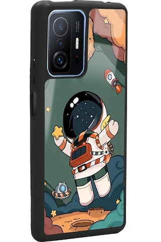 Xiaomi Mi 11t Pro Anime Astronot Tasarımlı Glossy Telefon Kılıfı Çok Renkli