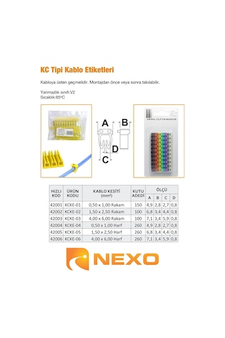 Nexo Kc Tip Kablo Tanımlama Etiketi(Kutu)