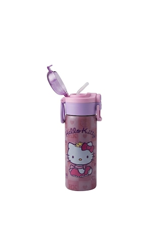 Hello Kitty Çift Fonksiyon Kapaklı Çelik Matara 600ml 3834 Pembe