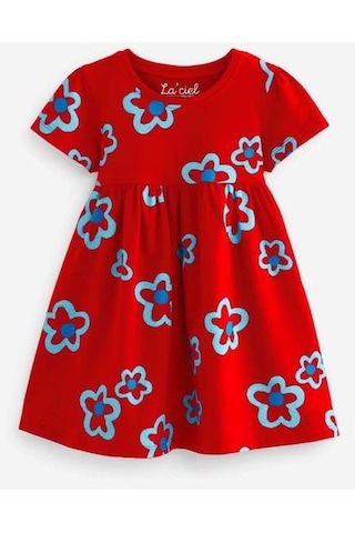 Çiçekli Kız Çocuk Elbise 001
