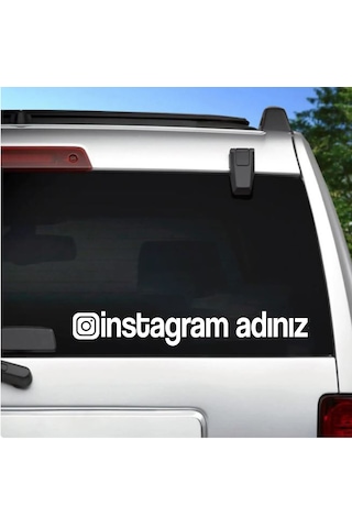 Kişiye Özel İnstagram Adresi Sticker - İnstagram Sosyal Medya Sticker - Araba Oto Motosiklet Karavan Sticker 00062 12 Cm