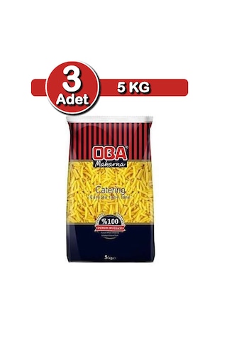 Oba İnce Kesme Makarna 5 Kg X 3 Adet Ev Ve İşletme Çorbalık Pak