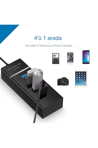 Portatif 4 Girişli Usb Çoklayıcı Usb Hub 3,0 Laptop Uyumlu