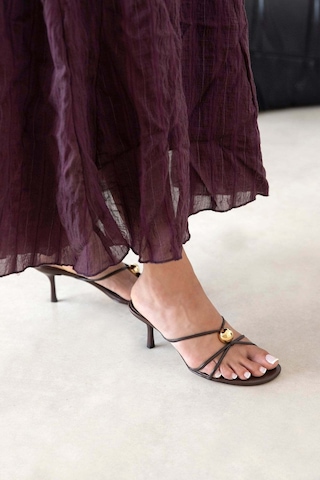 Wolk Shoes Aurora Kadın Topuklu Deri Sandalet Kahverengi