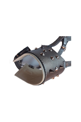 Gladyatör Dikenli Ayarlanabilir Large Deri Köpek Ağızlığı